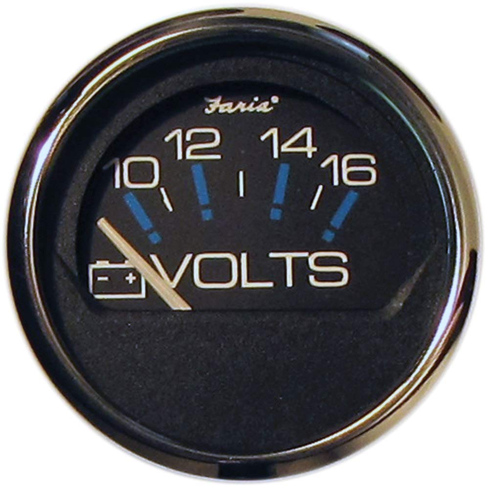 Faria Beede Instruments Faria Chesapeake Black SS 234; Voltmeter (10-16 VDC)