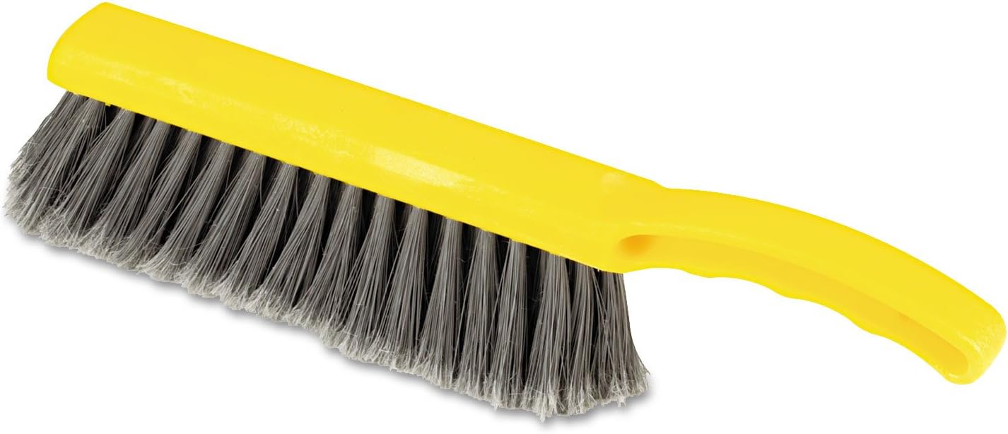 Rubbermaid Commercial 8 Inch Counter Brush Flagged Polypropylene Fill for Smooth Surface Sweeping Yellow 12.5"