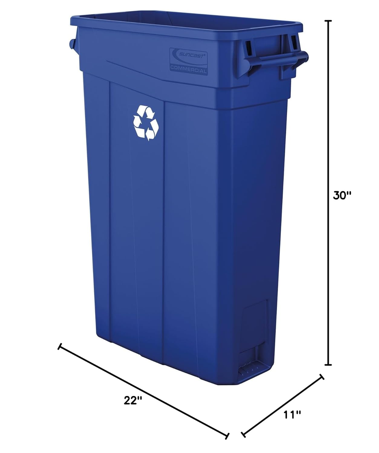 Suncast Commercial 23-Gallon Slim Narrow Trash and Recycling Bin