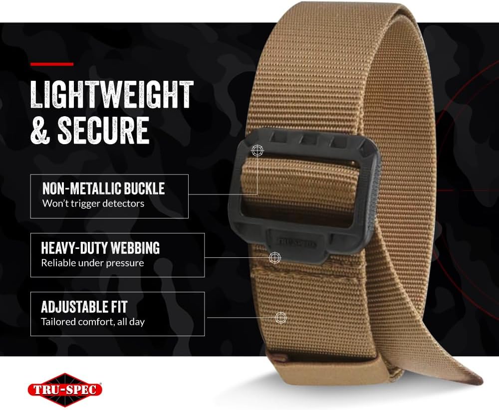 Tru-Spec Security Friendly Tactical Belt with Non-Metallic Buckle
