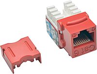 TRIPP LITE Cat6/Cat5e 110 Style Punch Down Keystone Jack RED TAA GSA (N238-001-RD)