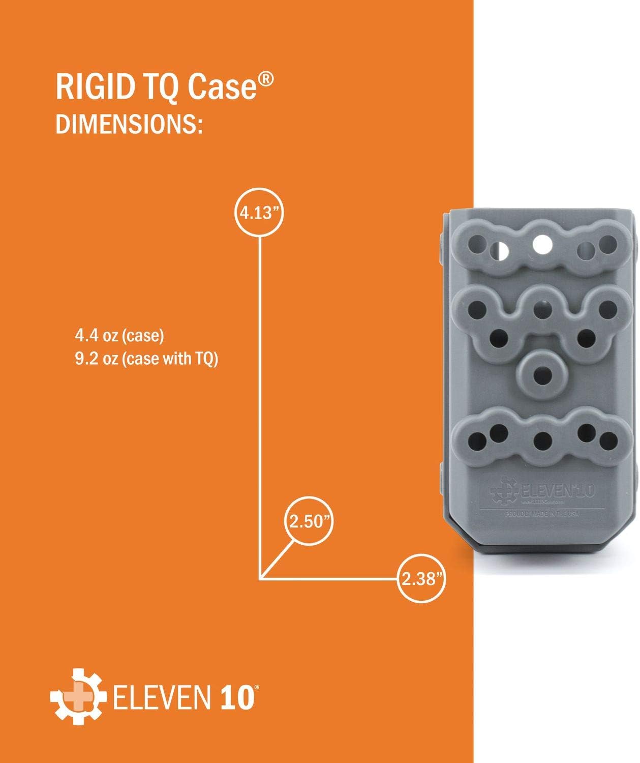 Eleven 10 Slick Front Rigid TQ Case for SOF-TT Tourniquet, Black, MOLLE Attachment
