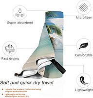 Beach and Palm Tree Printed Microfiber Quick Dry Bath Towel 31.5"X63" - Absorbent, Soft, and Perfect for Travel, Beach