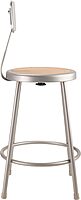 National Public Seating Steel Stool with 24" Hardboard Seat and Backrest, Grey