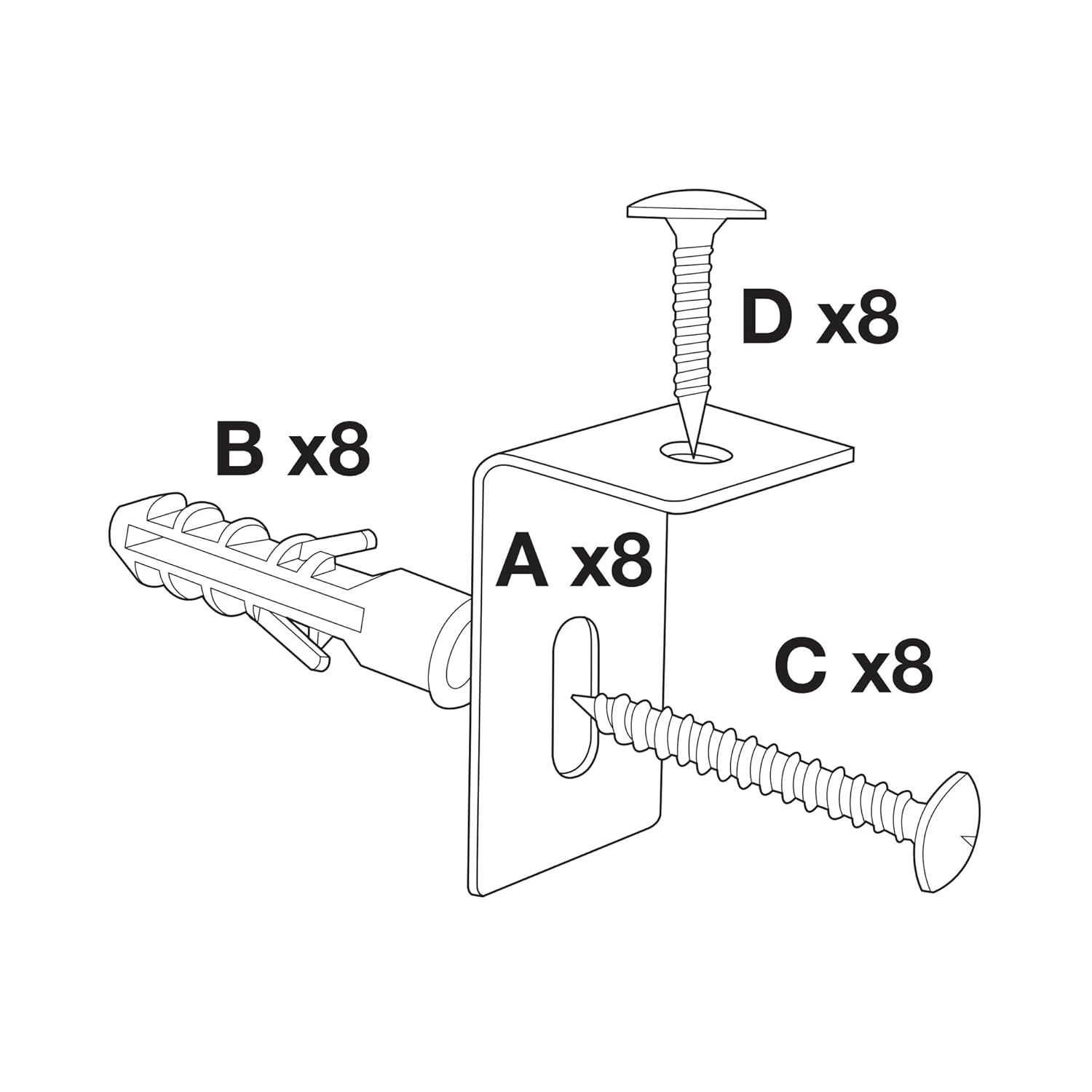 Luxor Home Office School Wall-Mounted Magnetic Dry Erase Whiteboard with Aluminum Frame - 36"W x 24"H