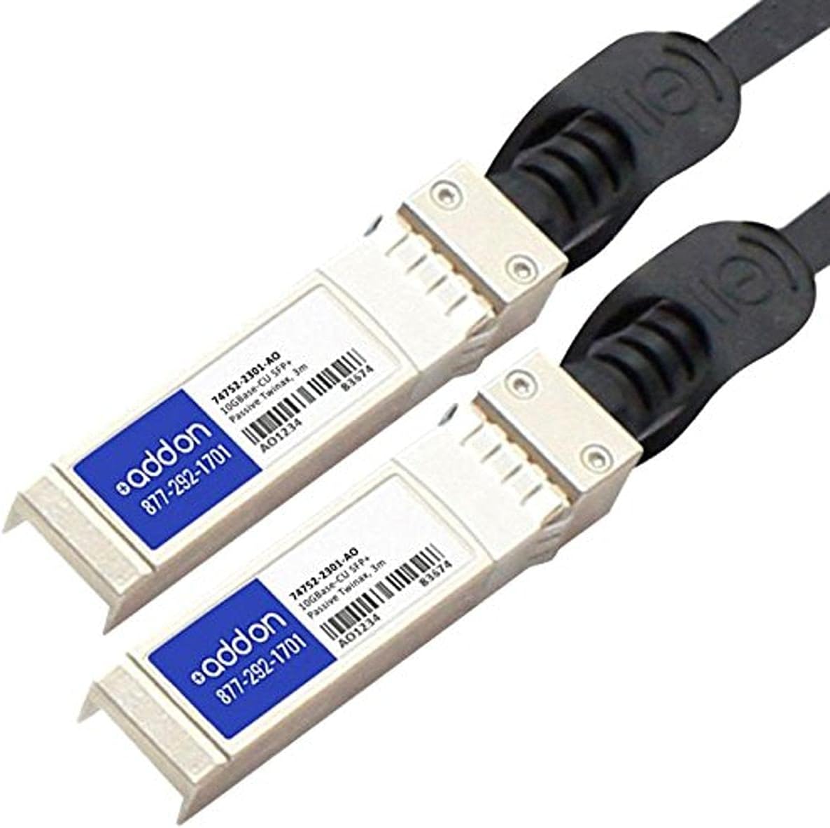 AddOn Molex 74752-2301 Compatible TAA Compliant 10GBase-CU SFP+ to SFP+ Direct Attach Cable (Passive Twinax, 3m)