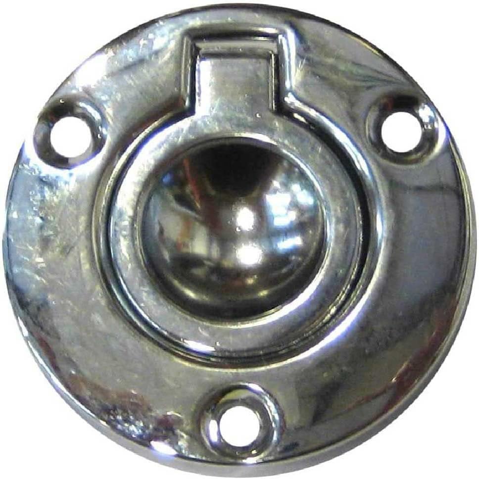 Perko 1232DP2CHR Round Flush Ring Pull - 2" - Chrome Plated Zinc