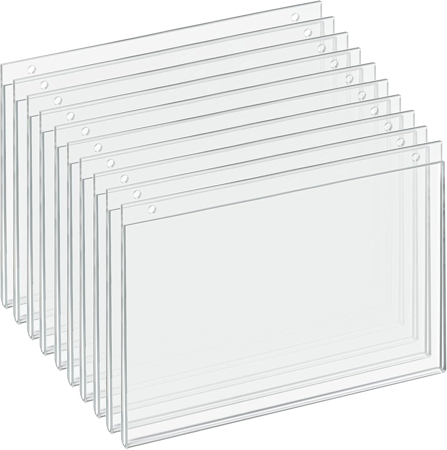 AZAR DISPLAYS U-Frame Wall-Mount Acrylic Sign Holders, Clear, Pack Of 10