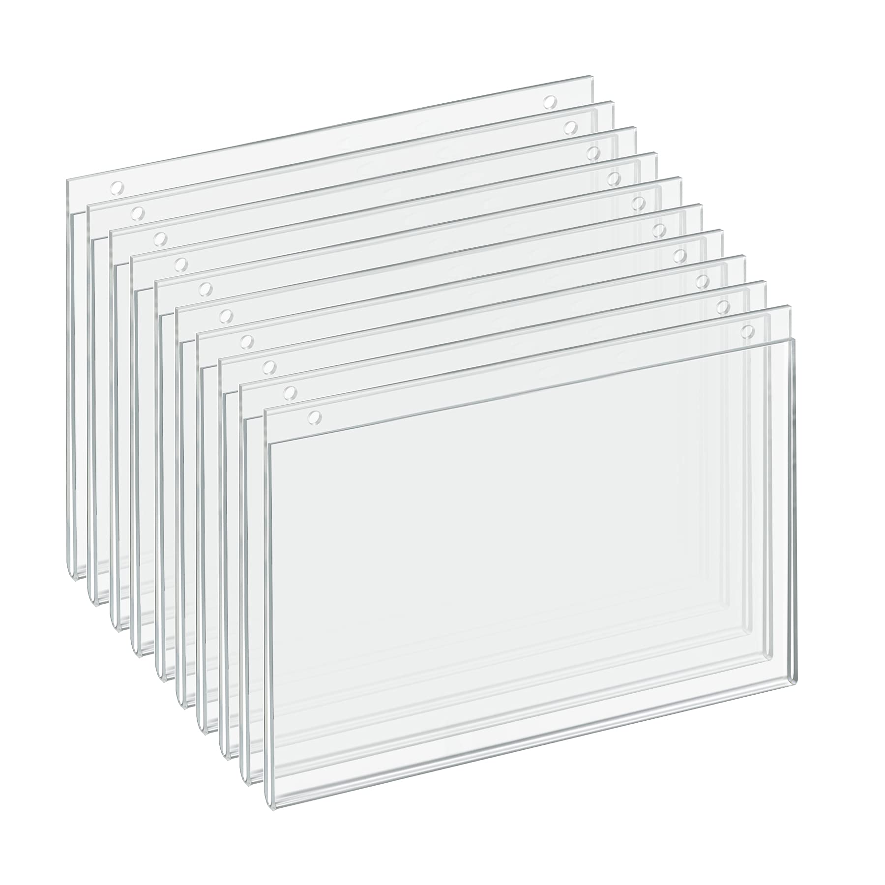 AZAR DISPLAYS U-Frame Wall-Mount Acrylic Sign Holders, Clear, Pack Of 10