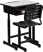 Flash Furniture Adjustable Student Desk and Chair Set for Classrooms or Remote Learning