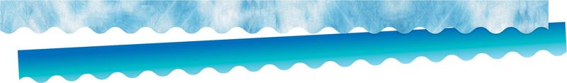 BARKER CREEK Double-Sided Scalloped Border, Blue Tie-Dye and Ombré, for Bulletin Boards, Reception Areas, Halls, Break Rooms, Office, School, Home Learning Decor, 2.25” x 39’ (938)