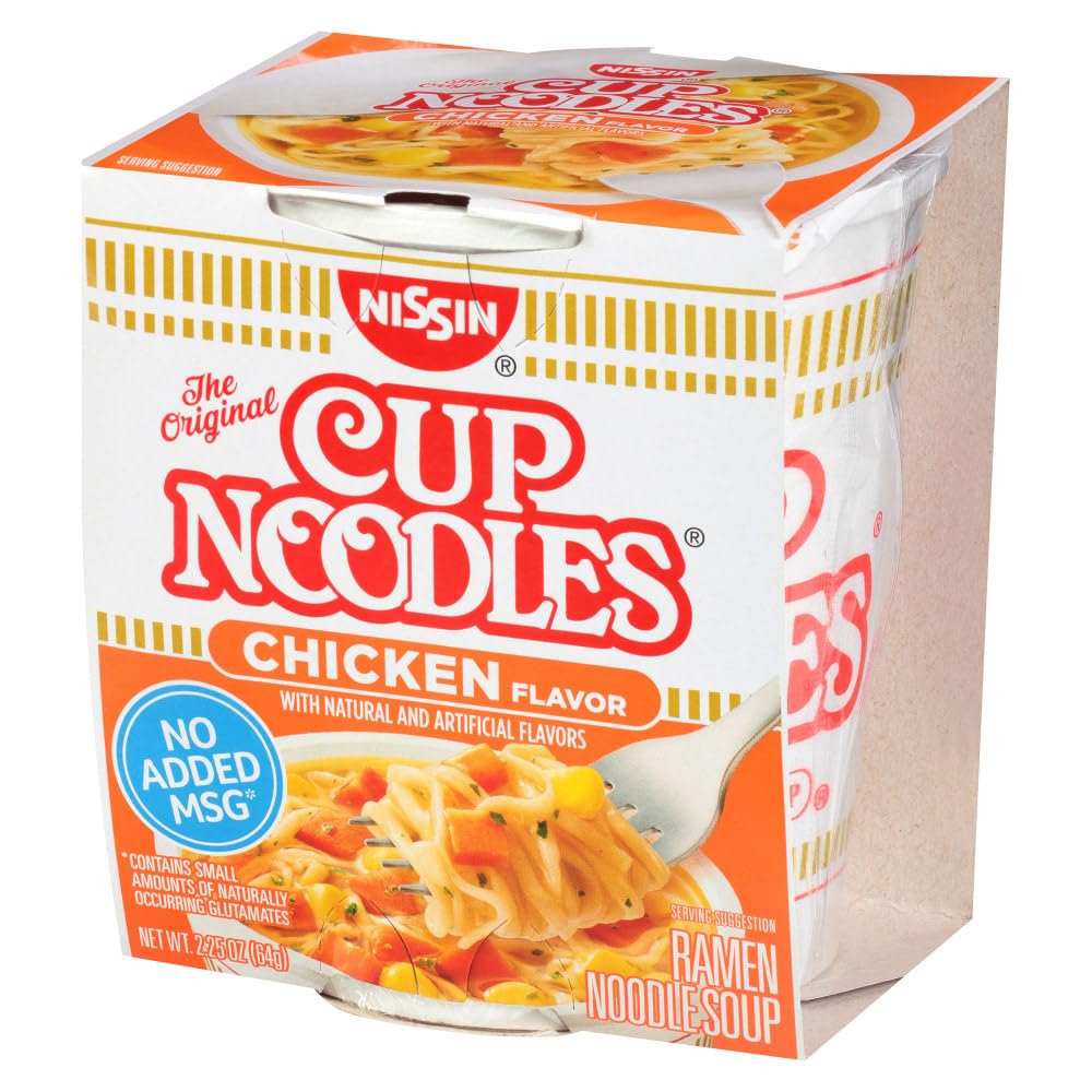 Nissin Chicken Cup Noodles, 2.25 Oz Each (Pack Of 24) Chicken 2.25 Ounce (Pack of 24)