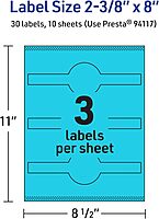 Avery Printable Wraparound Band Labels, Sure Feed Technology, 2-3/8" x 8", Bright Blue, Cigar Band Labels, Laser/Inkjet Printable, 30 Total, Ideal for Soaps and Jars 30 labels