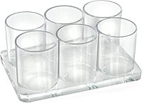 Azar Displays Acrylic Deluxe 6-Cup Holder, 3inH x 7inW x 4-3/4inD, Clear