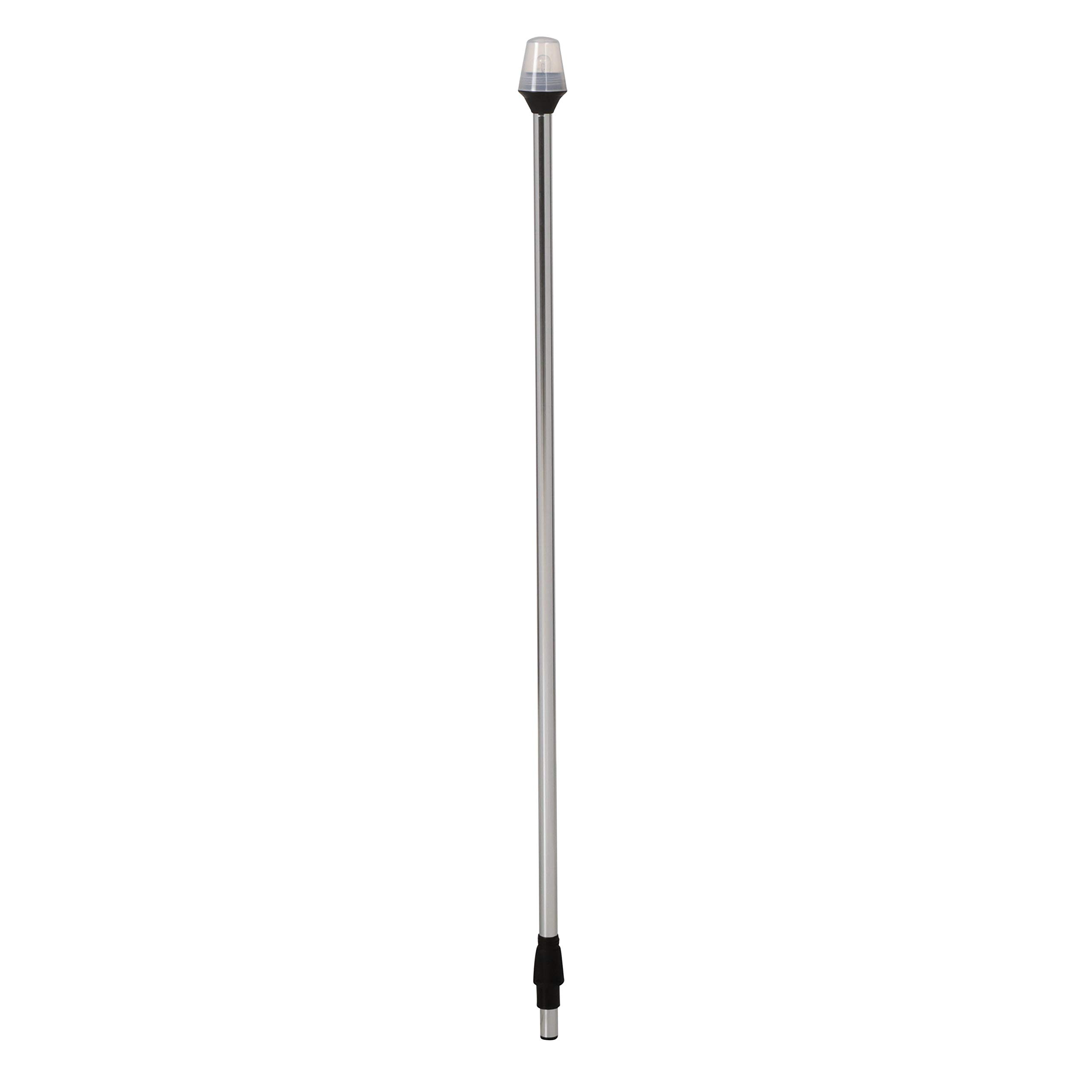 Attwood Frosted Globe All-Around Pole Light w/2-Pin Locking Collar Pole - 12V - 36"