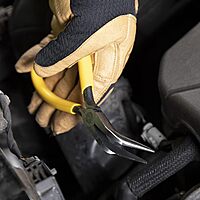 Klein Tools D302-6 Needle Nose Pliers, Long Nose Side Cutters, Alligator Pliers with Curved Handle, 6-1/2-Inch