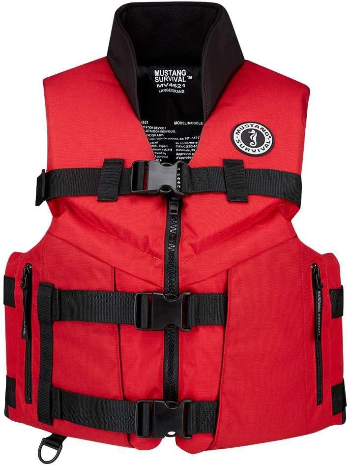 Mustang Accel 100 Foam Fishing Vest - Small - Red-Black