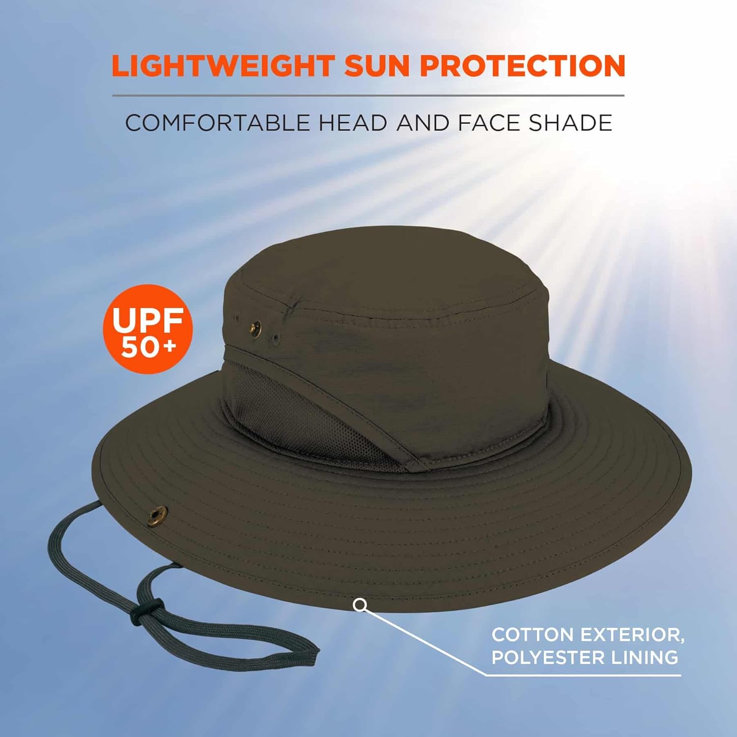 ERGODYNE Chill-Its 8936 Lightweight Ranger Hat with Mesh Paneling