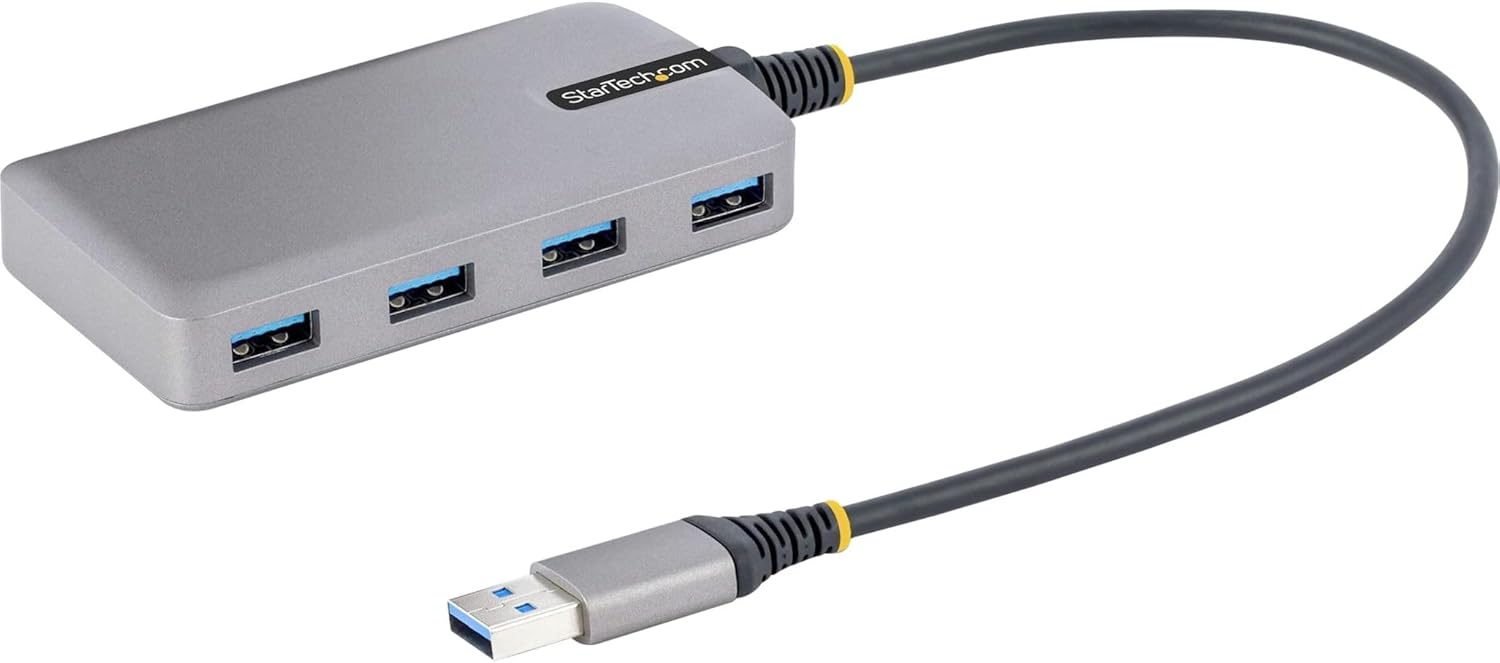 StarTech.com 4-Port USB Hub - USB 3.0 5Gbps, Bus Powered, USB-A to 4X USB-A Hub withOptional Auxiliary Power Input