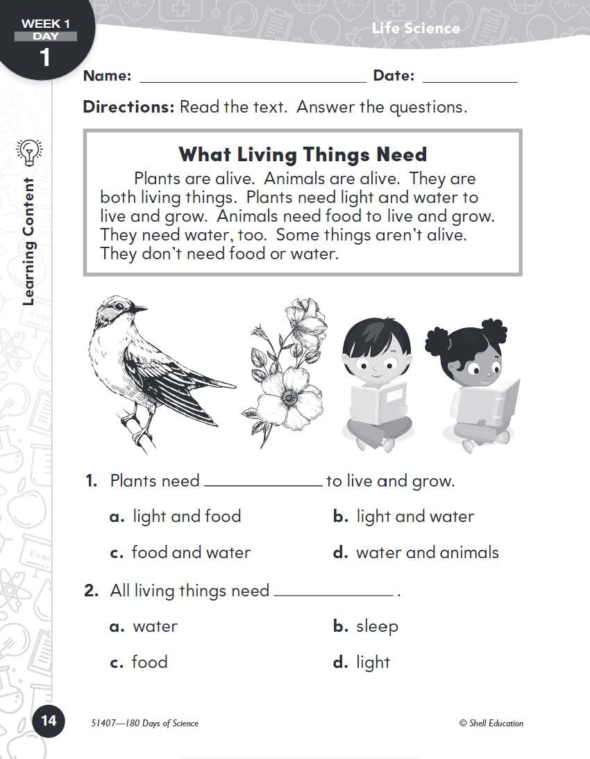 180 Days™: Science, Earth and Space Science for 1st Grade Practice Workbook for Classroom and Home