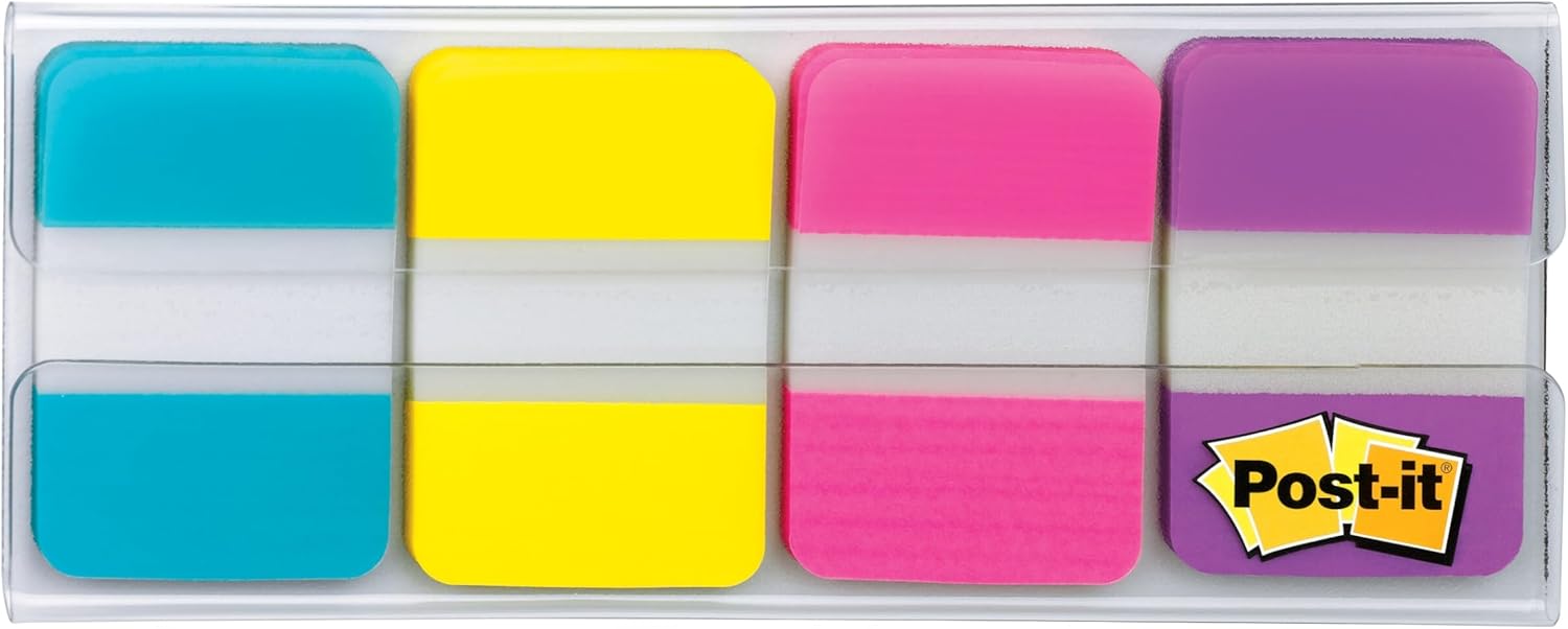 Post-it Tabs, 1 in. x 1.5 in., 1 Pack, 88 Tabs/Pack, Assorted Colors, Back to School Supplies for Students