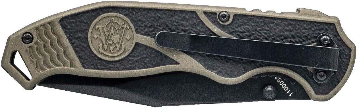 Smith & Wesson SWAT II 8.5in S.S. Spring Assisted Folding Knife with 3.5in Serrated Drop Point and Rubberized Aluminum