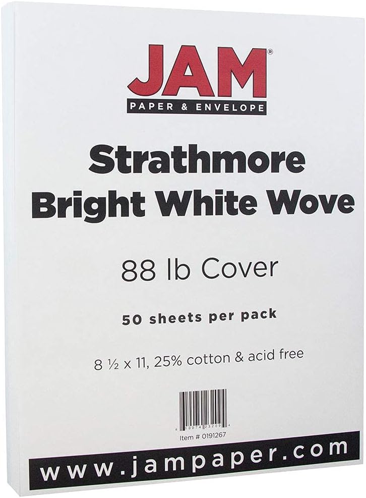JAM PAPER Strathmore Cover Card Stock - Letter (8.5 x 11) - 50 Sheets