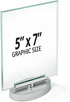 Azar Displays 2-Sided Revolving Acrylic Vertical Sign Holders, 7in x 5in, Clear, Pack Of 2 Holders