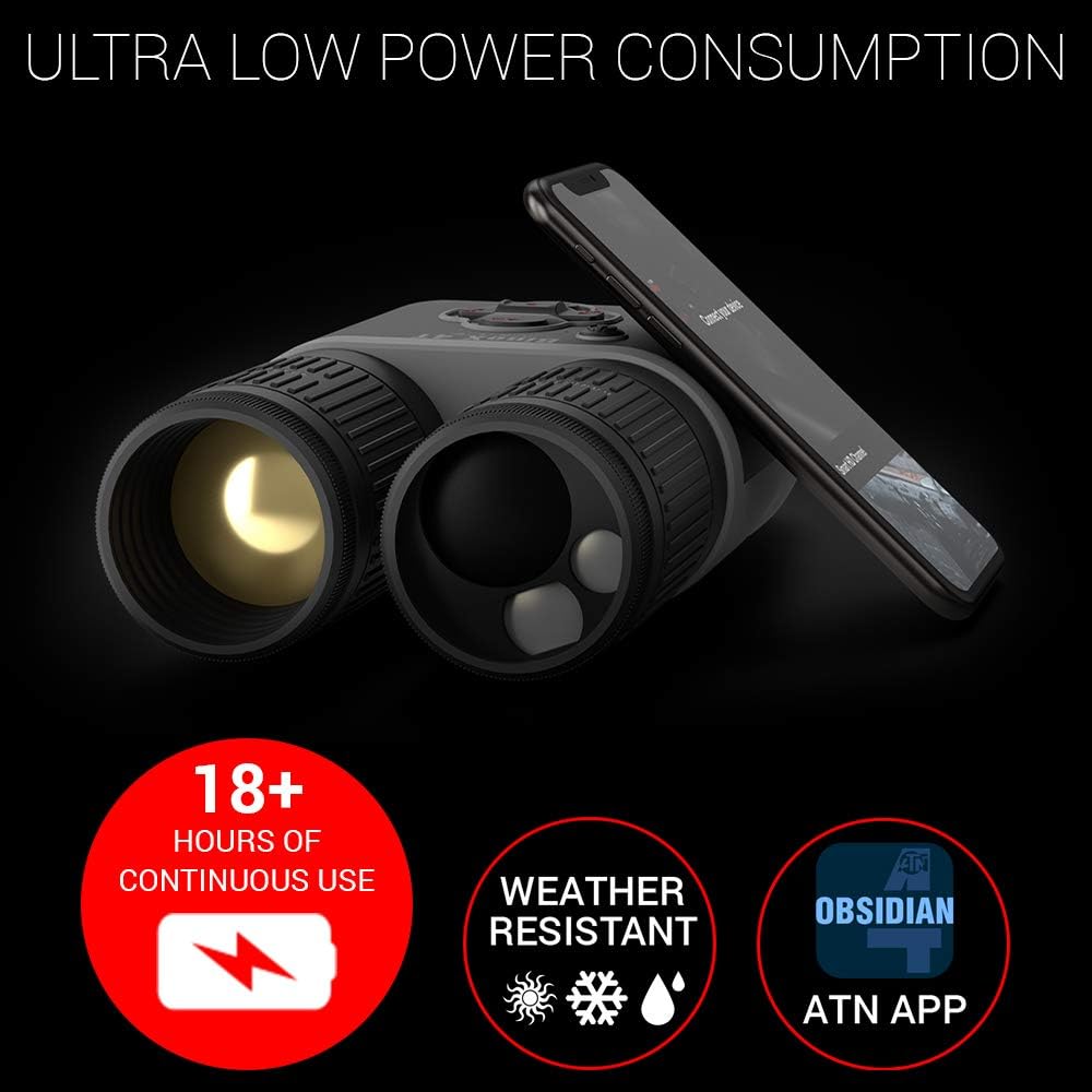 ATN BINOX 4T Smart Thermal Binoculars with Laser Rangefinder and Wi‑Fi