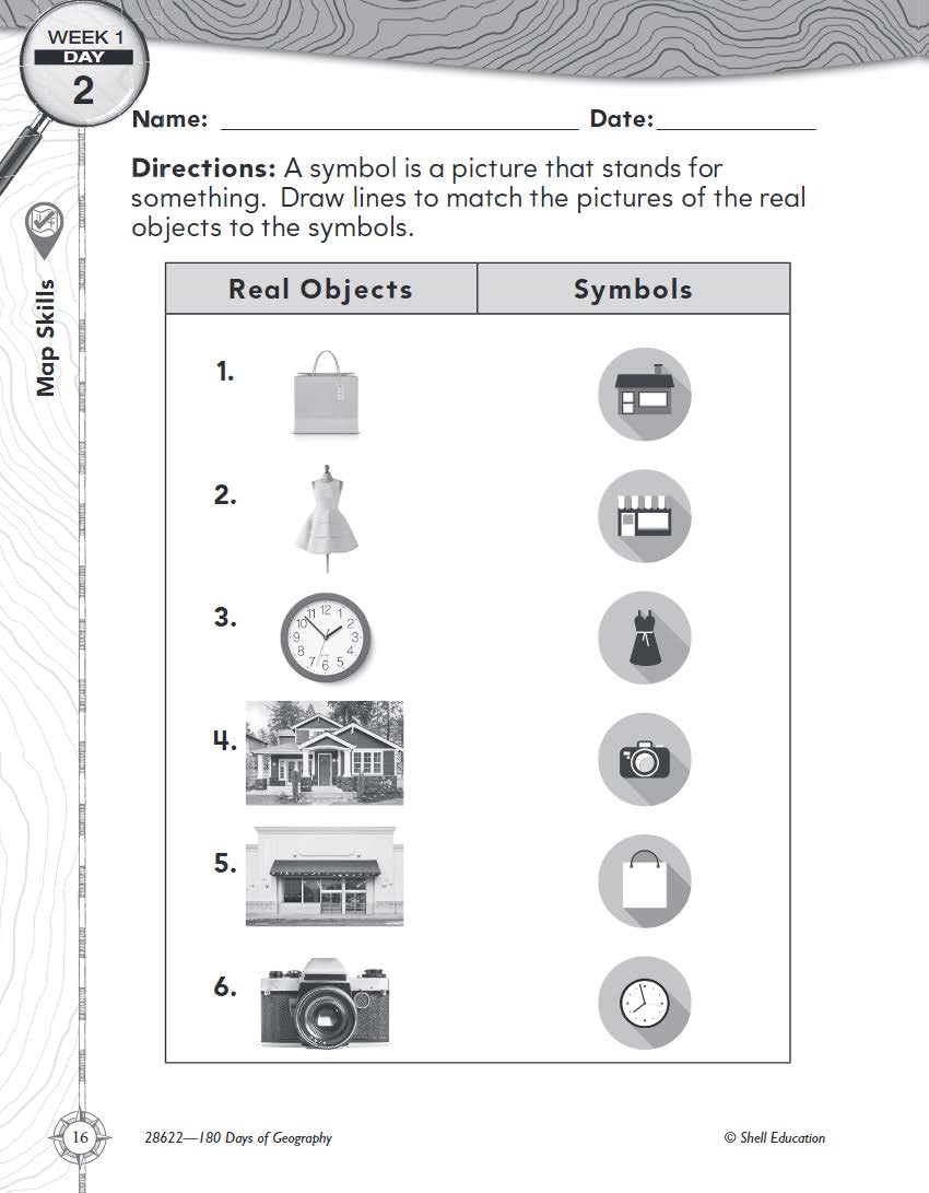 180 Days™: Social Studies, Geography for 1st Grade Practice Workbook for Classroom and Home