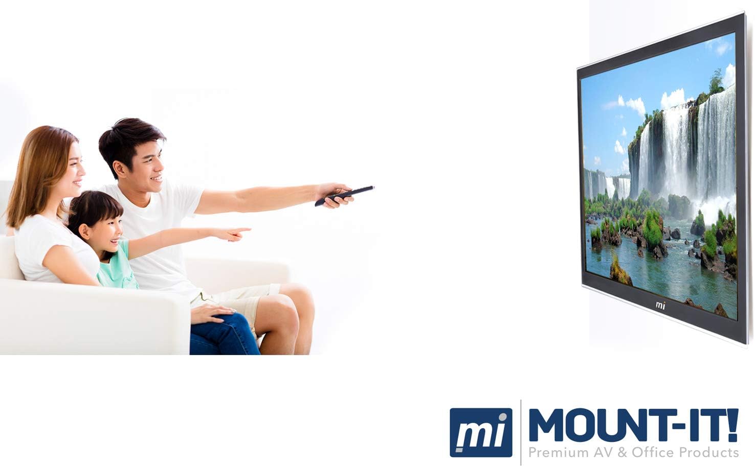 Mount-It! Low-Profile TV Mount | Flush Large TV Wall Mount | Slim Fixed Wall Mounting Bracket for 42-70 in. Screen Displays
