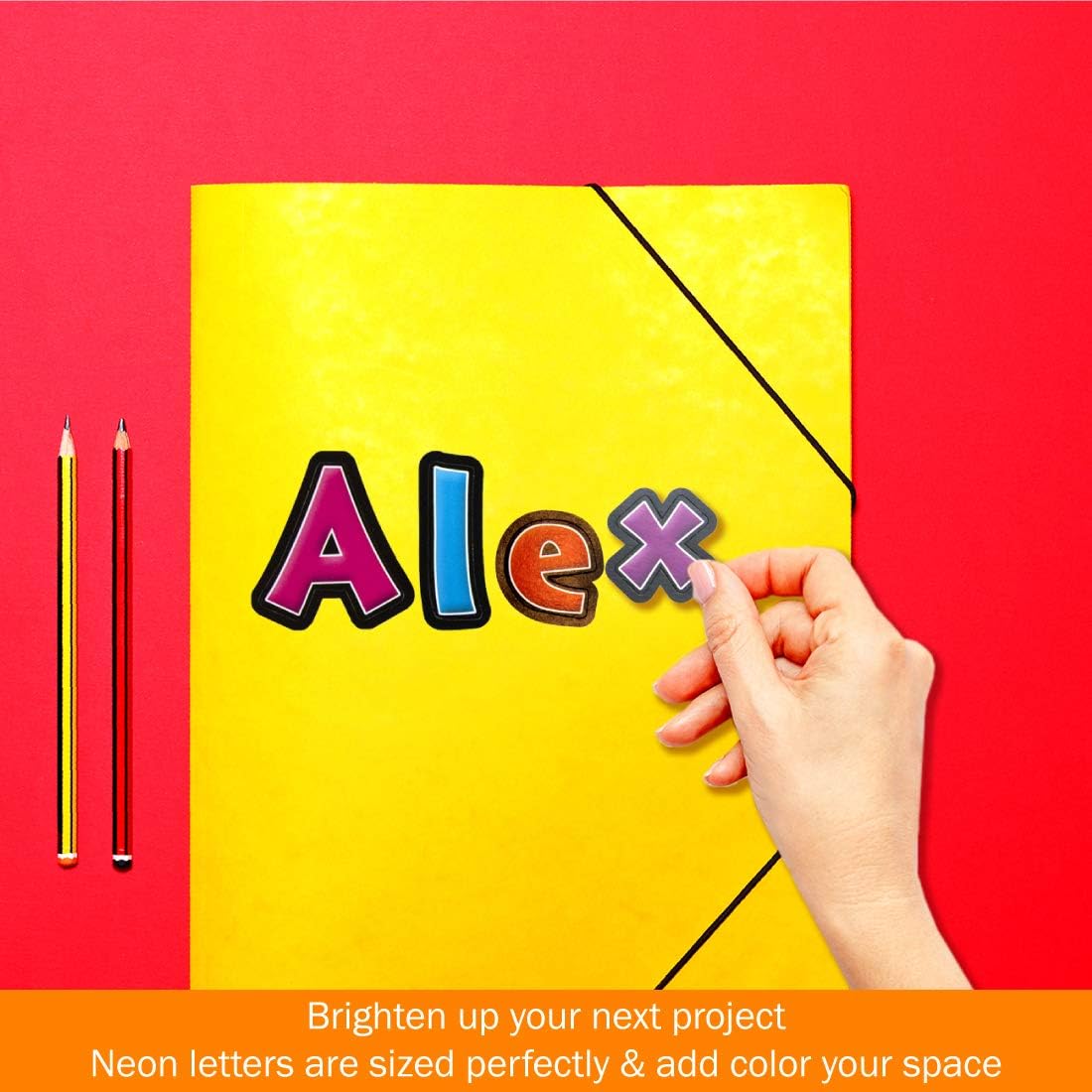 Barker Creek Letter Pop-Out Set, 2" & 4" Neon, Set Includes 255 4" and 676 2" Letters, Numbers & Punctuation Marks