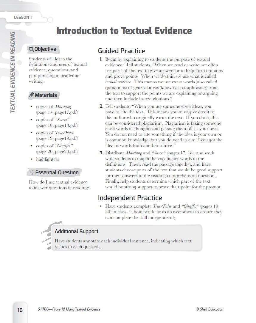 Shell Education Prove It! Using Textual Evidence, Grades 3-5