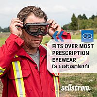 SELLSTROM Odyssey II Wildland Fire Safety Goggles - Anti-Fog, Anti-Scratch Eye Protection, FR Strap, Fits Over Glasses