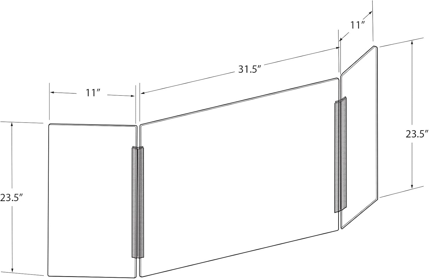 Azar Displays Tri-Fold Protective Sneeze Guard for Counter and Desk - Portable Plexiglass Barrier