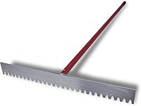 MARSHALLTOWN Asphalt Lute Rake, Blunt 36 Inch Blade, 84 Inch Aluminum Handle, T Connector, Made in The USA, RED700083C