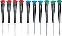 General Tools 690 Precision Screwdrivers, Set of 10, Color-Coded Slotted, Phillips and Torx Bits with Swivel Heads
