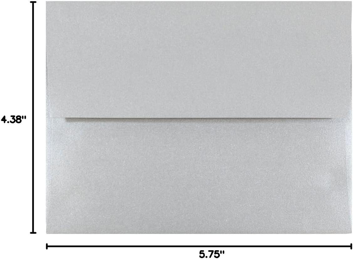 JAM PAPER Silver Stardream Metallic Invitation Envelopes