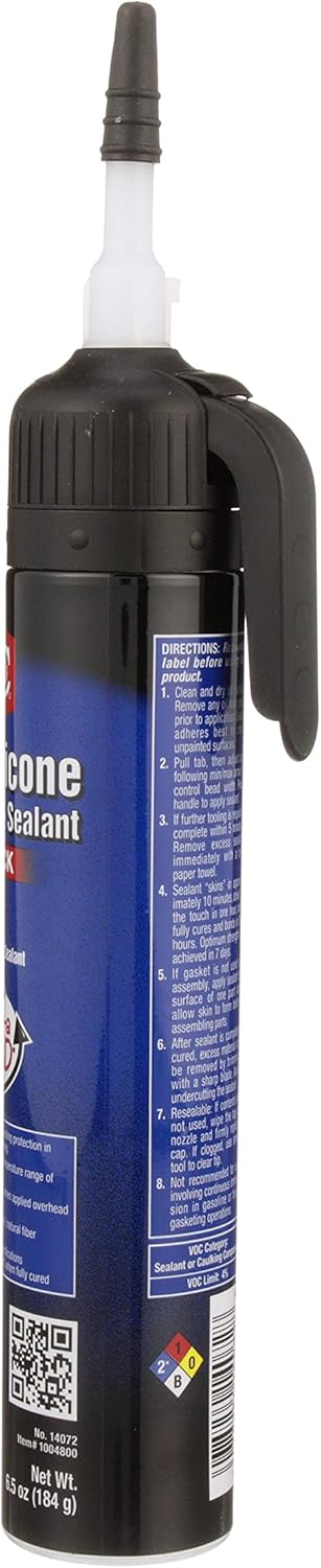 CRC RTV Silicone Sealant 14072 – 6.5 Wt Oz., Black, General Purpose High Pressure Gasket Sealant