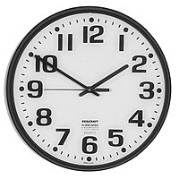 Quartz Wall Clock Slimline - Plastic Frame - 12-3/4" Diameter - Black Case/White Face, 6645-01-389-7944