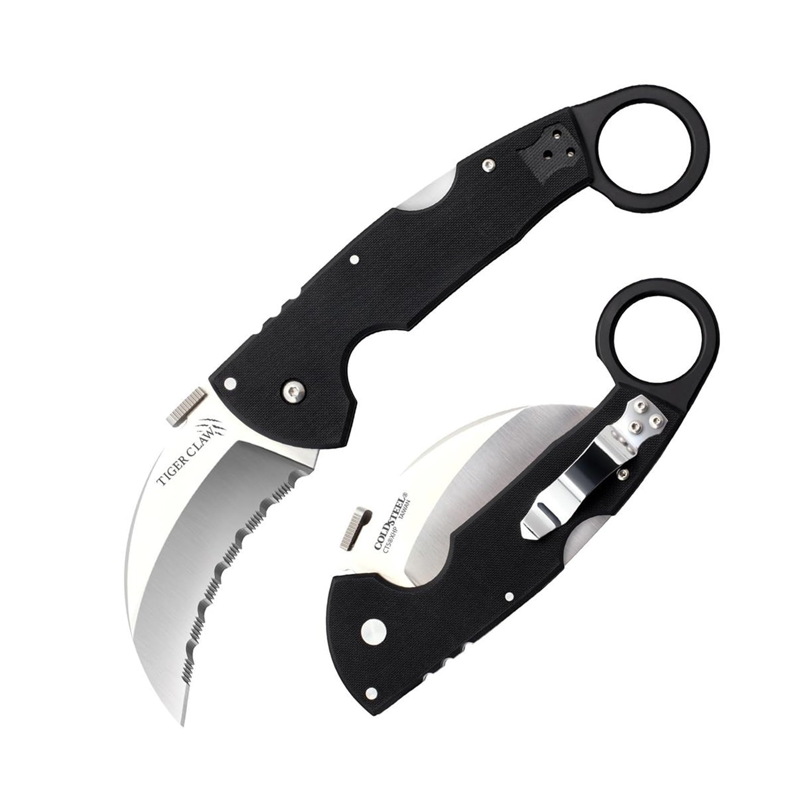 Cold Steel Tiger Claw Hawkbill Folding Knife with S35VN and G-10 Handle