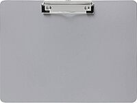 Business Source Landscape Plastic Clipboard - 8 1/2in x 11in Sheet Size - Plastic - Silver - 1 Each