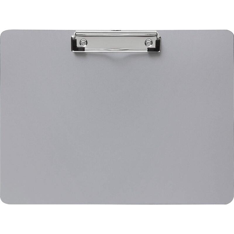 Business Source Landscape Plastic Clipboard - 8 1/2in x 11in Sheet Size - Plastic - Silver - 1 Each