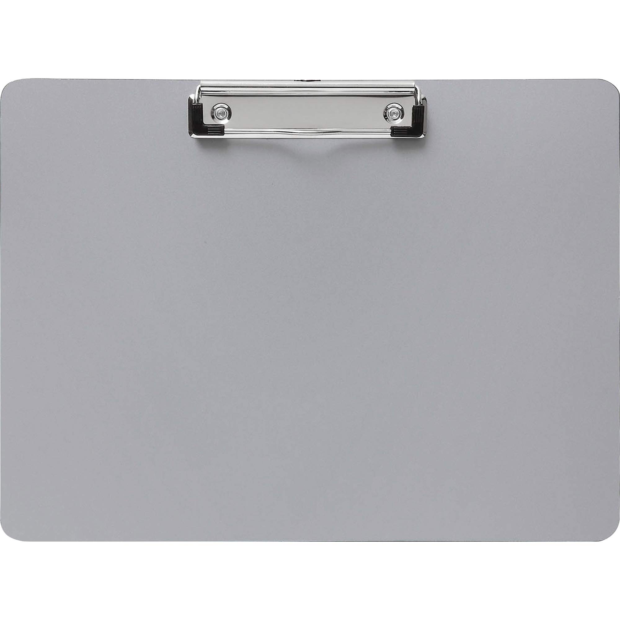 Business Source Landscape Plastic Clipboard - 8 1/2in x 11in Sheet Size - Plastic - Silver - 1 Each