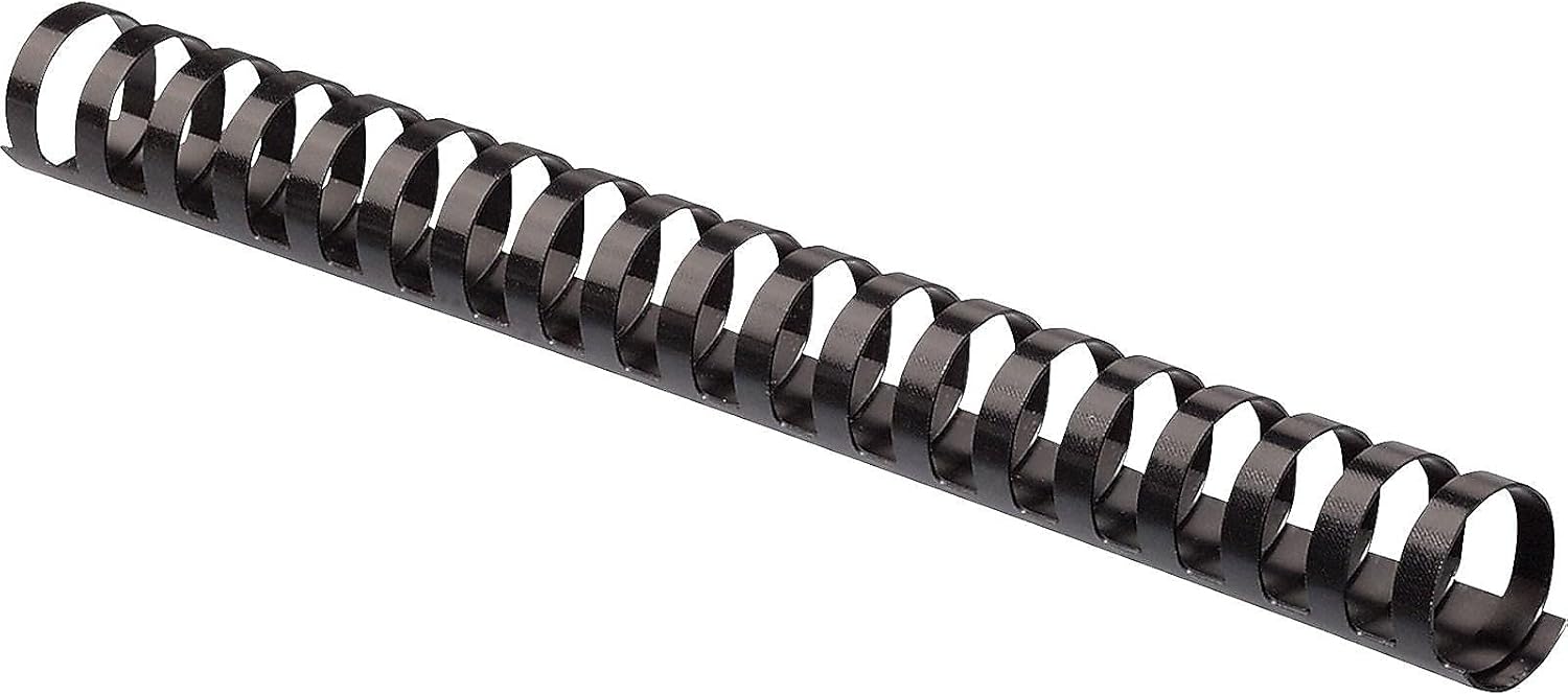 Fellowes Plastic Comb Binding Spines, 1 1/2 Inch Diameter, Black, 340 Sheets, 50 Pack (52368)