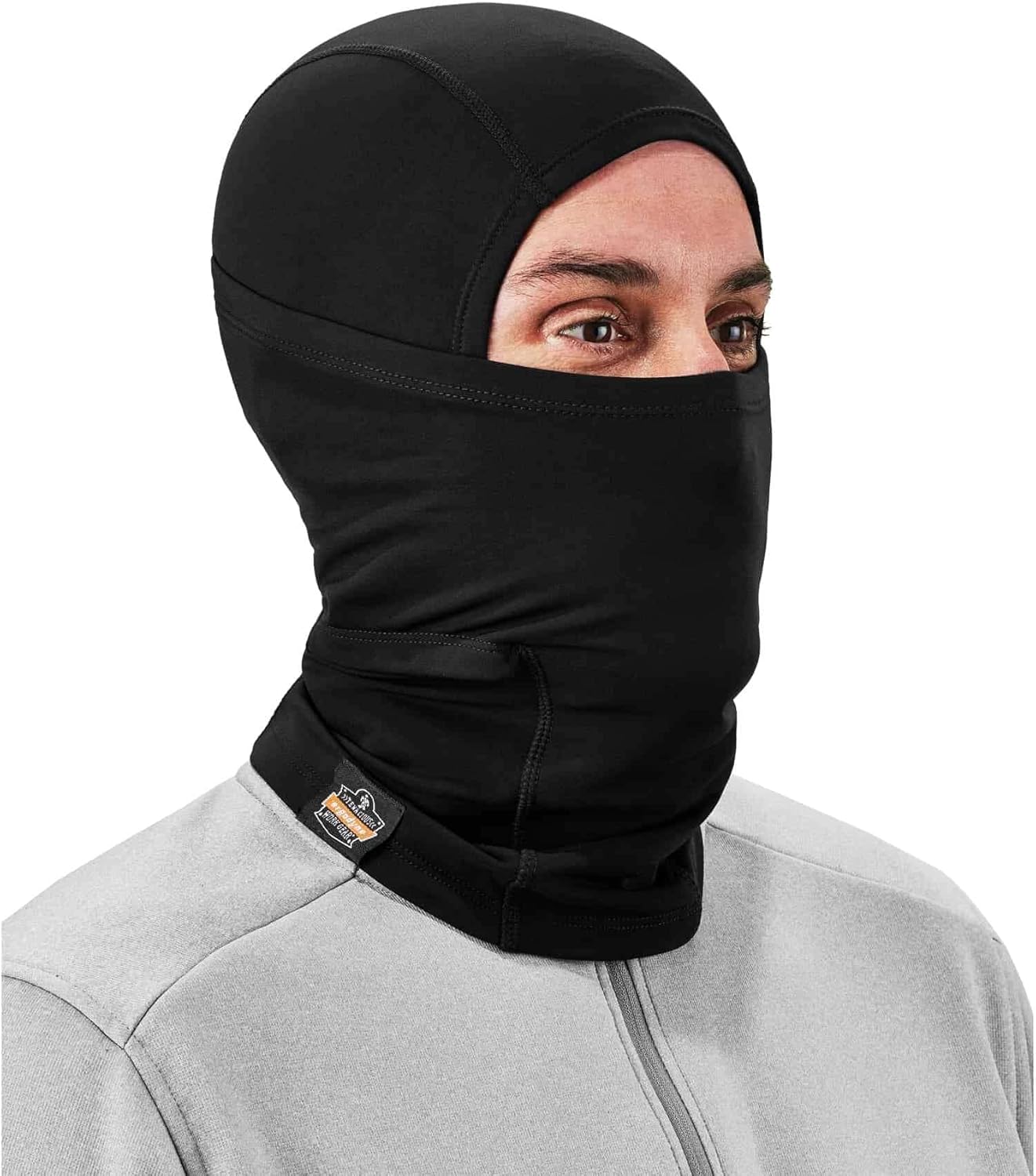 Ergodyne Standard Dual-Layer Balaclava Face Mask, Black, One Size
