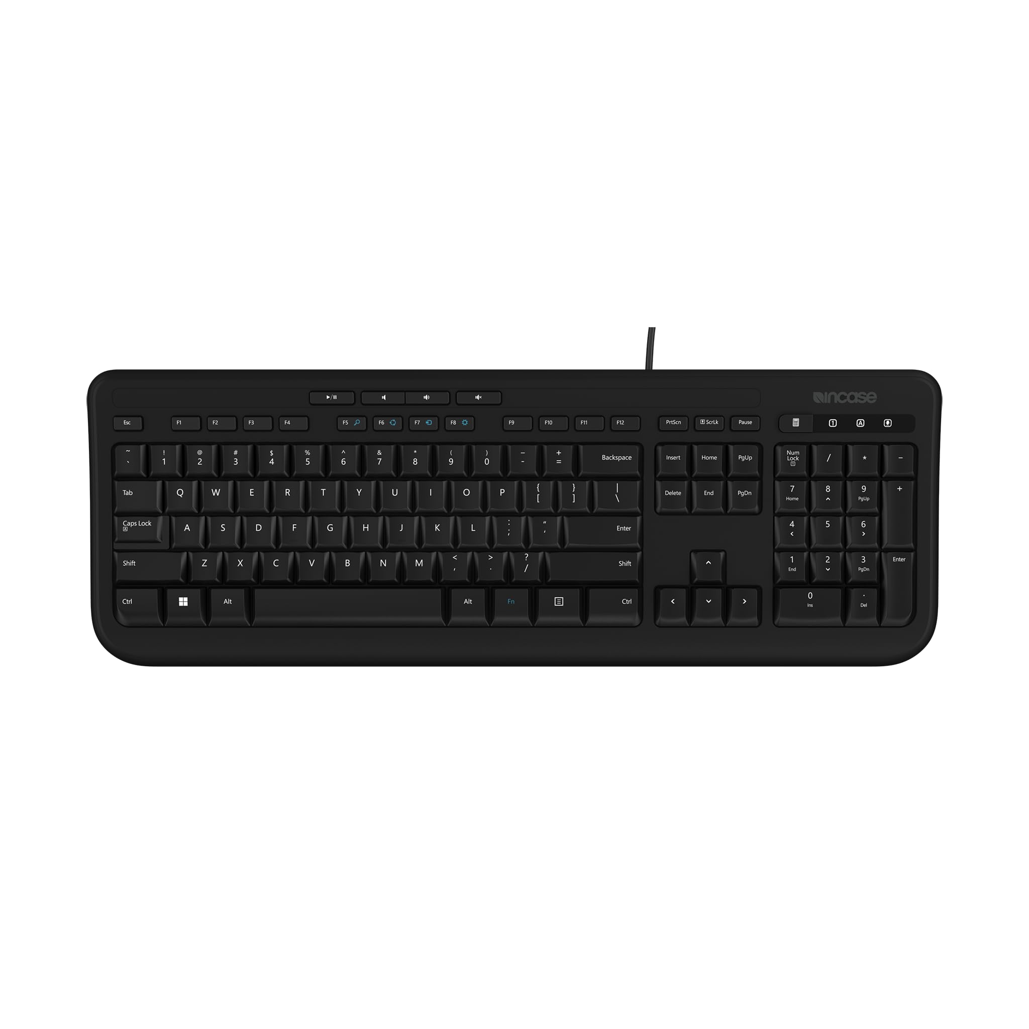 Incase Wired Keyboard 600 – Designed by Microsoft – Spill Resistant, Quiet Touch Keys, Plug and Play, 4 Hotkeys