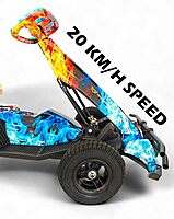 WINDHORSE Kids Electric Go-Kart 250W Motor, 36V 4Ah Battery, 20km/h Speed, 8 Inches Tires, Steel Alloy Frame, Reverse Button, LED Wheels, 35-Min Ride Time, 4 Wheel Racer Car For Kids, Ride On Toy