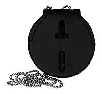 PERFECT FIT SHIELD WALLETS Round Belt Clip Badge Holder with Pocket and Chain