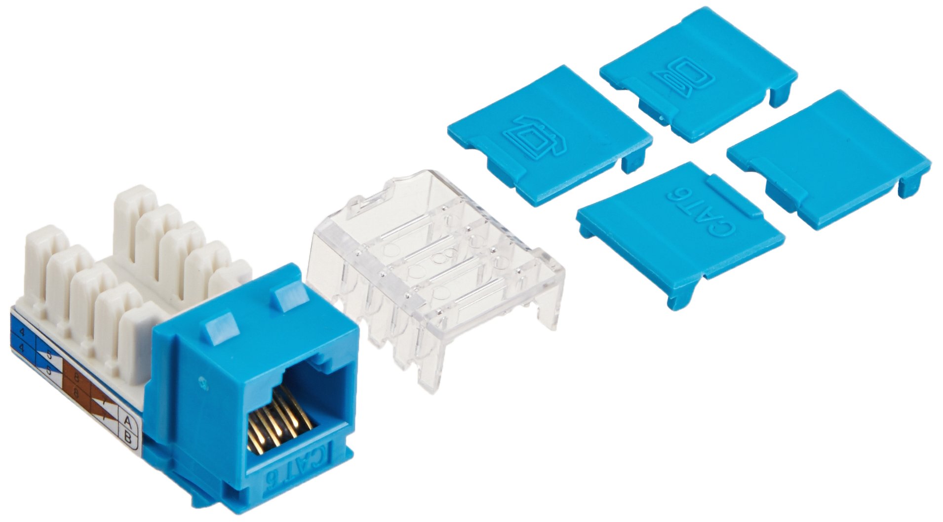 C2G Legrand Cat6 Keystone Jack 90, Blue Unshielded Cat 6 Keystone with RJ45 Keystone Jack for Keystone Insert, 1 Count